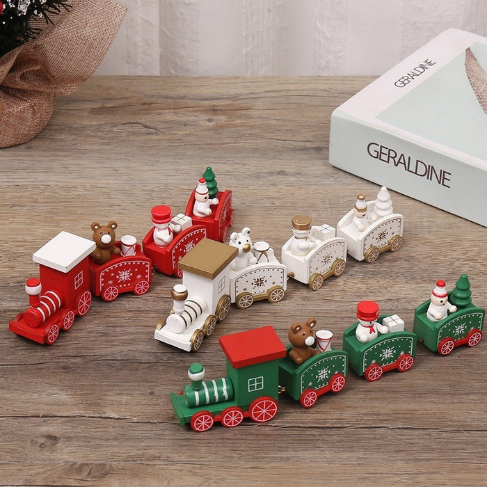 Christmas Decorations Christmas Wooden Small Train