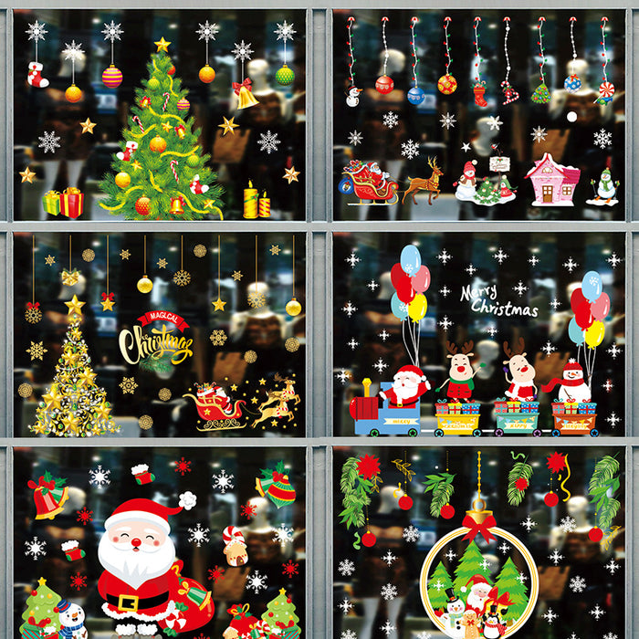 Christmas decorations window glass paste atmosphere Christmas static stickers Christmas decorations Christmas window stickers