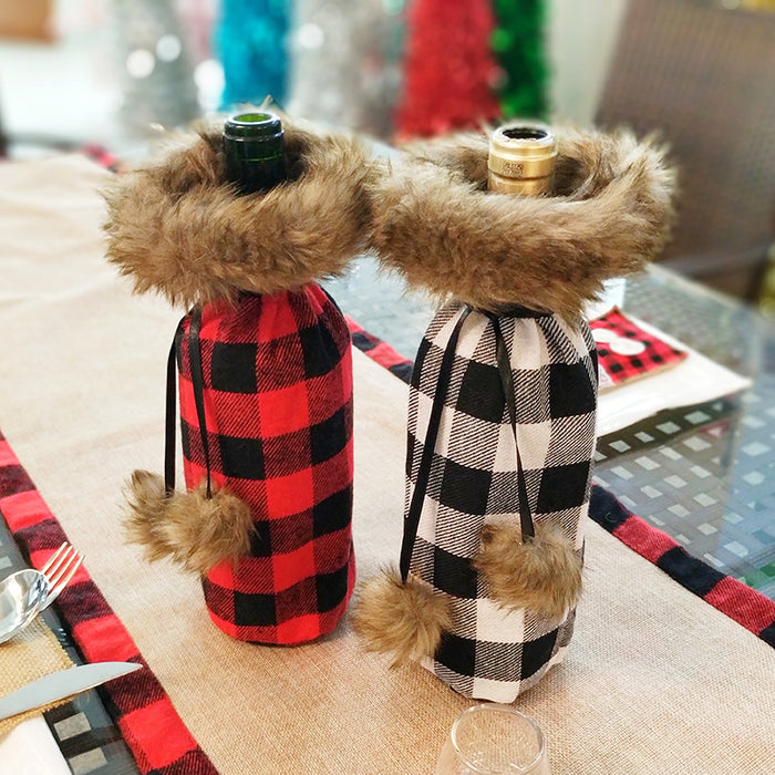 Santa Claus Snowman Wine Bottle Dust Cover