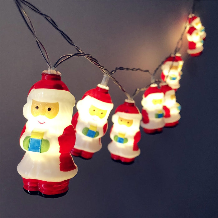 USB or Battery powered Santa Claus Christmas 10 leds string light