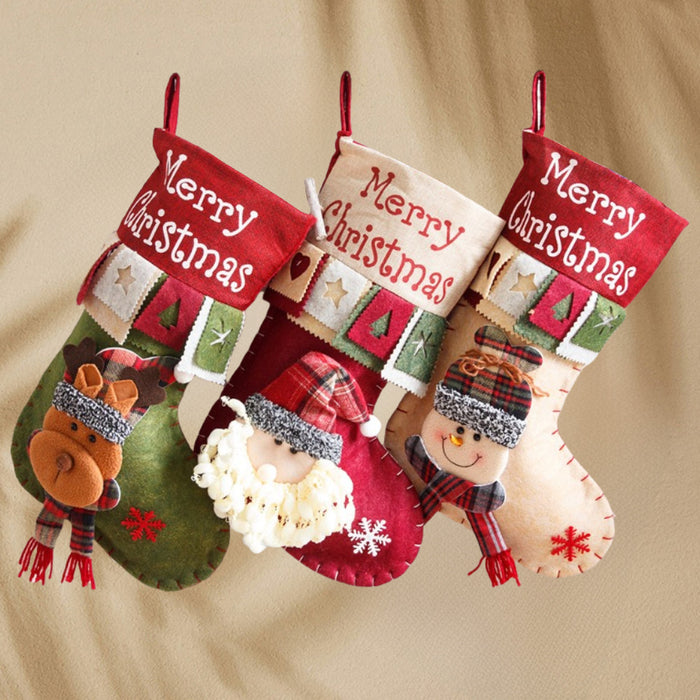 MerryChristmas Santa Snowman Three-dimensional Gift Bag