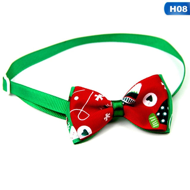 Christmas  Pet Cat Dog Collar Bow Tie Adjustable Neck Strap Cat Dog Grooming Accessories Pet Product Supplies Christmas