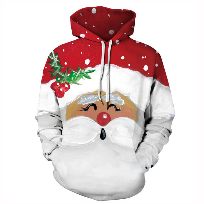 Christmas Geek Digital Printing Couple Long Sleeve Hooded Sweater