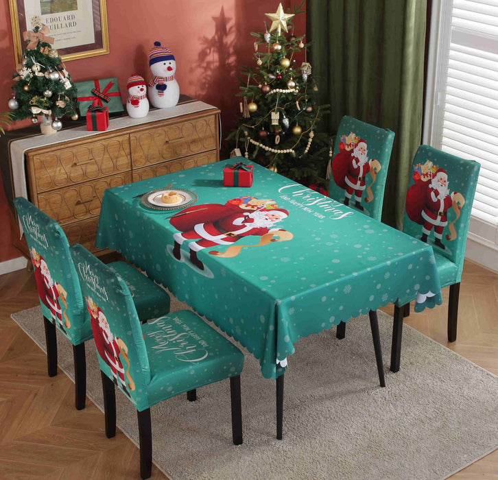 Christmas Chair Cover Digital Printed Tablecloth Chair Cover Waterproof And Oil Proof Christmas Tablecloth Christmas Chair Cover