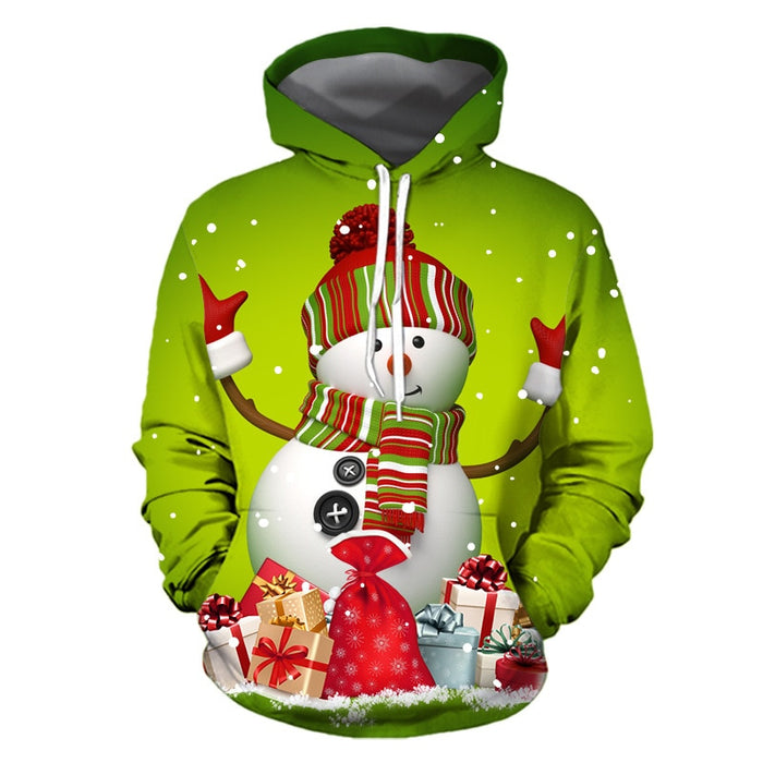 Unisex Christmas Ugly Cat Funny Snowman Christmas sweater Pockets  Funny Christmas Party