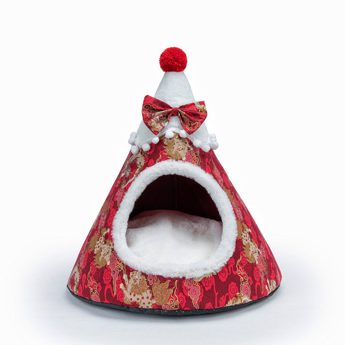 3D Sponge Cat's Nest Creative Pet's Nest Tent Christmas Hat Nest