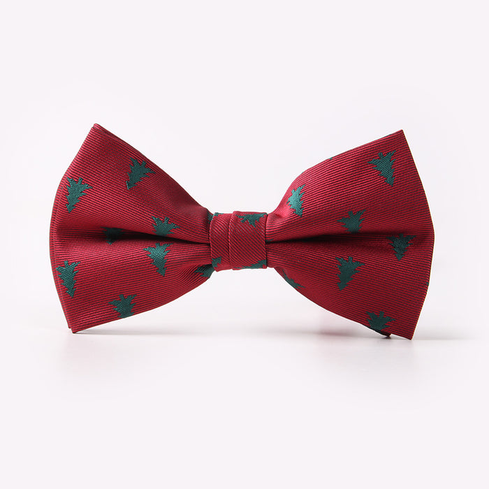 Christmas Bow Tie Men's Holiday Christmas Tree Snowflake Pattern Bow Tie