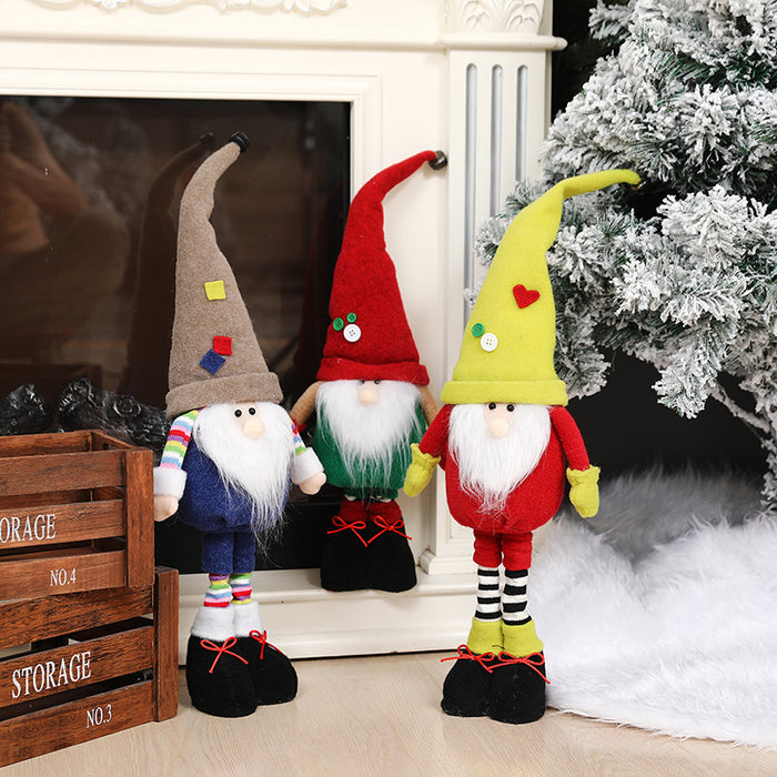 New Christmas decorations telescopic faceless doll ornaments standing Rudolph doll window set props