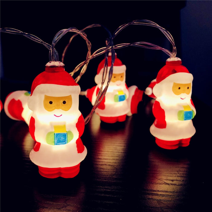 USB or Battery powered Santa Claus Christmas 10 leds string light