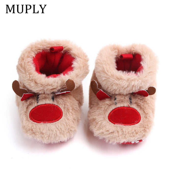 Winter Baby Girls Boys Keep Warm Shoes Muply Christmas Elk First Walkers Anti-slip Newborn Toddler Infant Girl Footwear Shoes