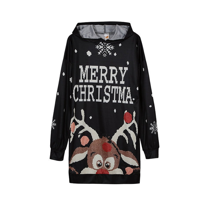 New Winter Women's Christmas Hoodie Skirt