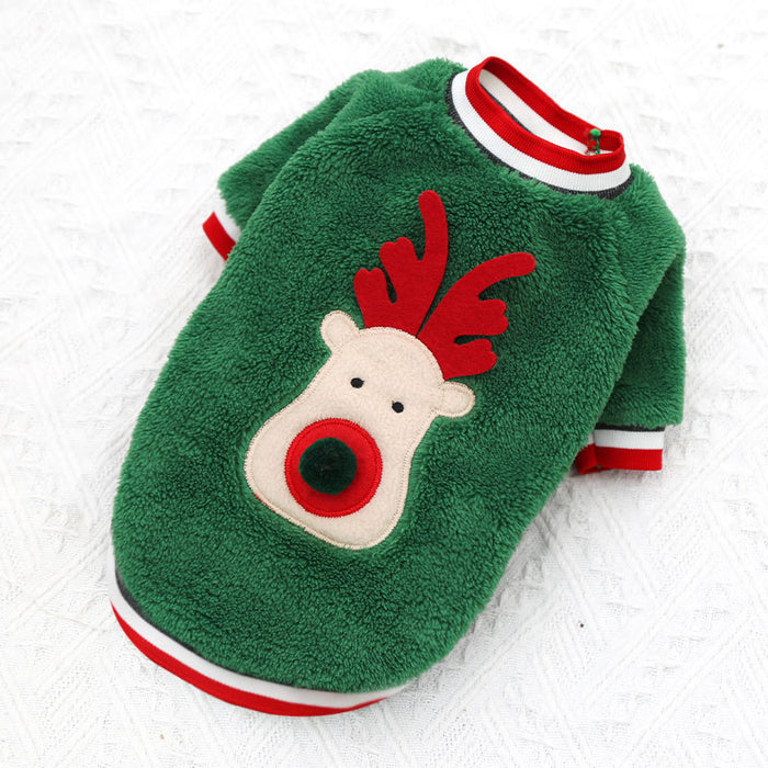 Pet Christmas Clothes Coral Down Dog Sweater