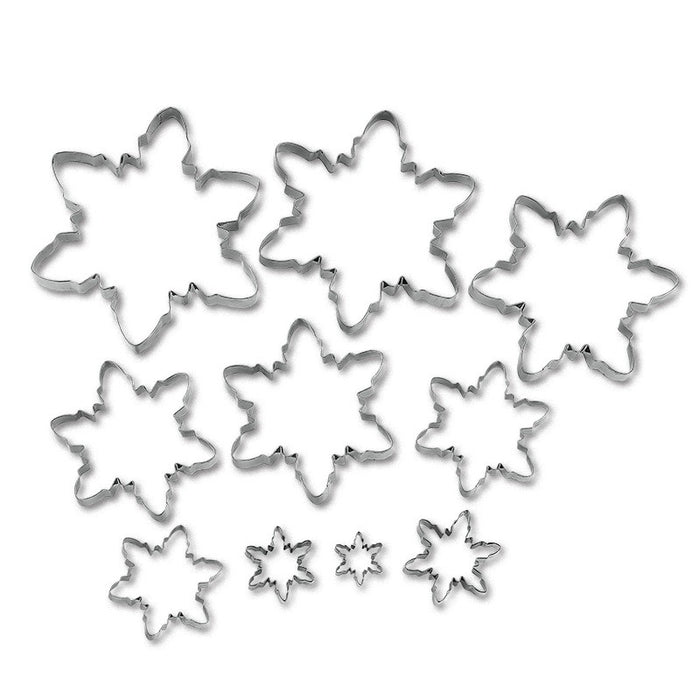 Christmas  snowflake three-dimensional biscuit mold biscuit cut into 10 pieces set