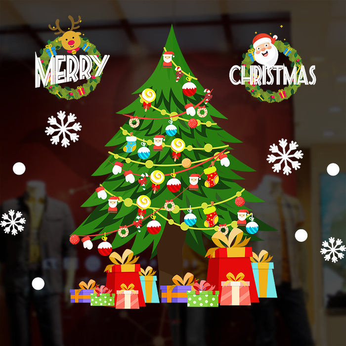 Christmas decorations window glass paste atmosphere Christmas static stickers Christmas decorations Christmas window stickers