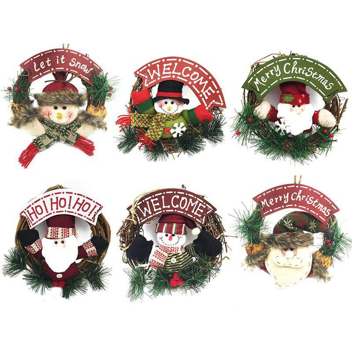 Christmas Wreath Santa Snowman Artificial Garland