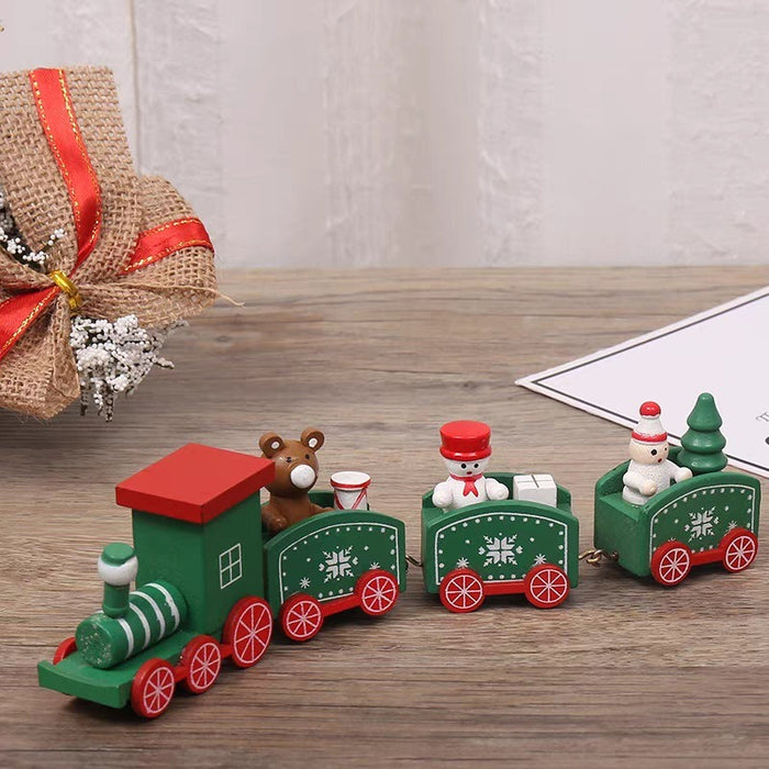 Christmas Decorations Christmas Wooden Small Train