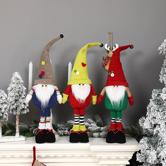 New Christmas decorations telescopic faceless doll ornaments standing Rudolph doll window set props