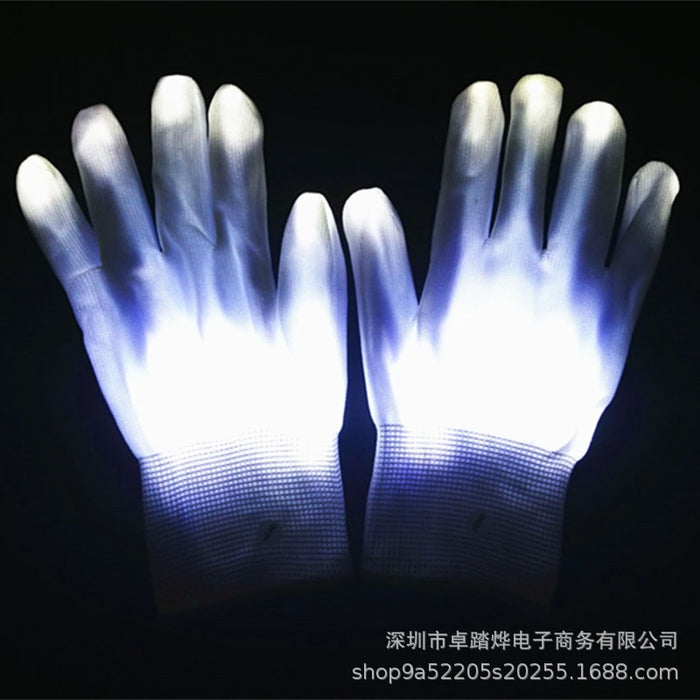 Christmas Gift Halloween Colorful Glove Rainbow Glove LED Glove Fluorescent Dance Glove