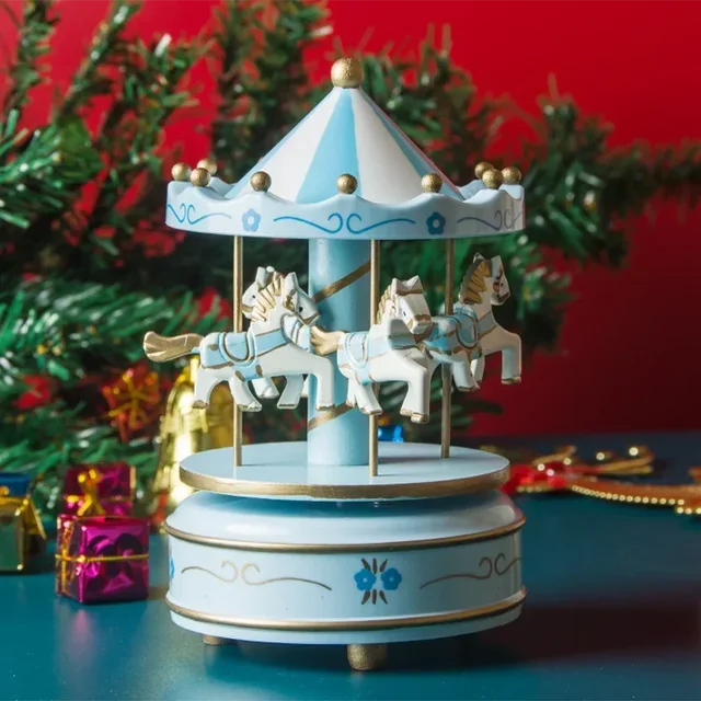 Christmas Decoration Ornaments Carousel Octave Box Music Box