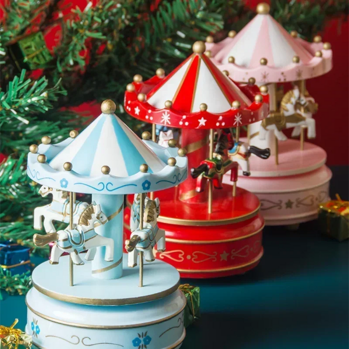 Christmas Decoration Ornaments Carousel Octave Box Music Box