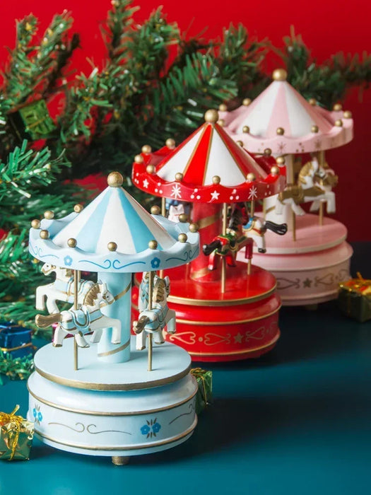 Christmas Decoration Ornaments Carousel Octave Box Music Box