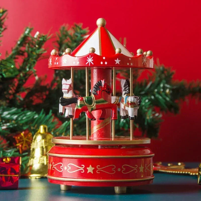 Christmas Decoration Ornaments Carousel Octave Box Music Box