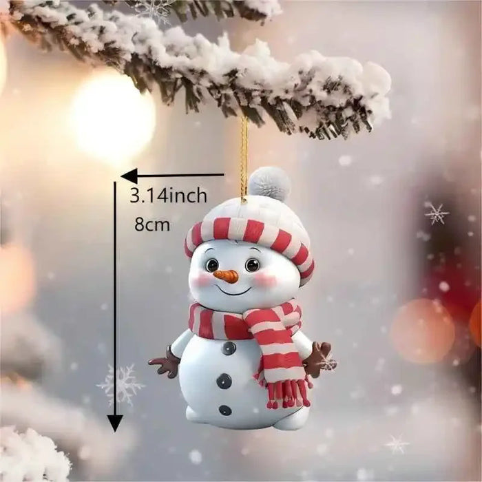 Christmas Decoration Pendant 2D Acrylic Cartoon Christmas Snowman