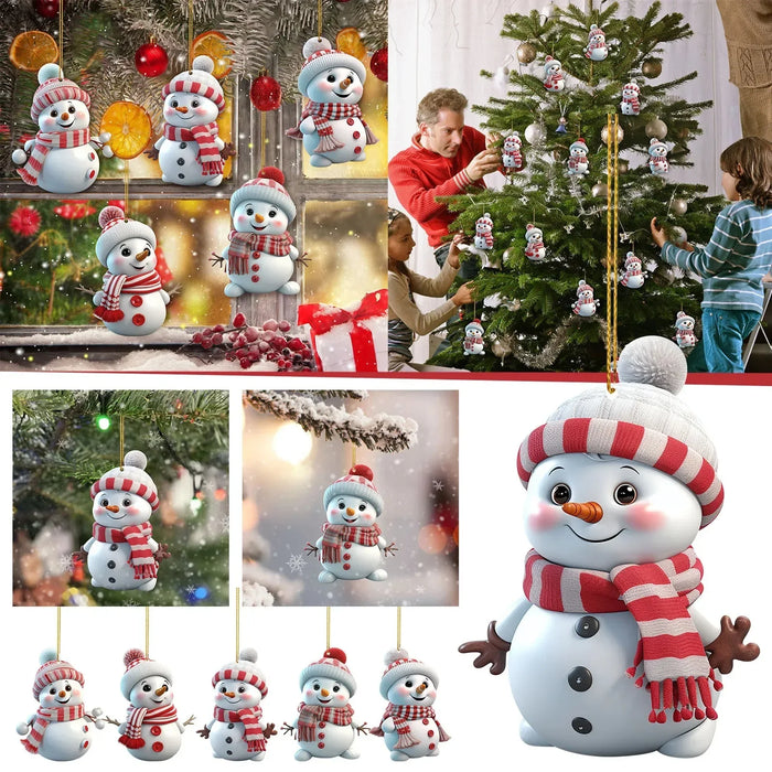 Christmas Decoration Pendant 2D Acrylic Cartoon Christmas Snowman