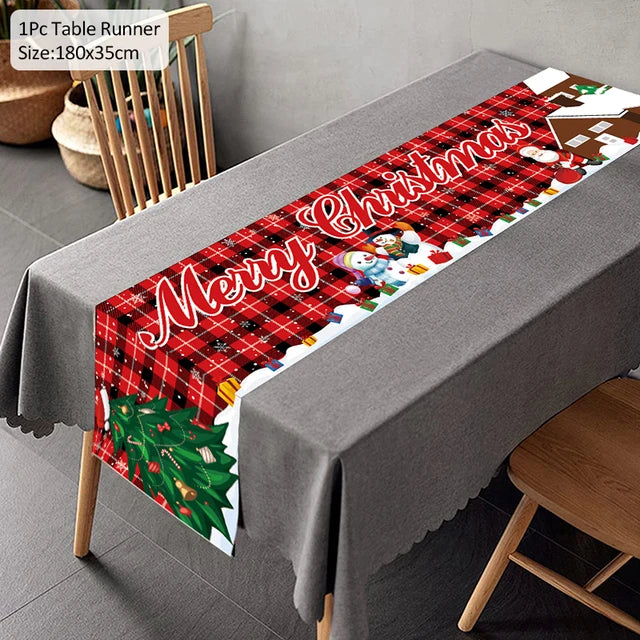 Christmas Table Runner Merry Christmas Decoration