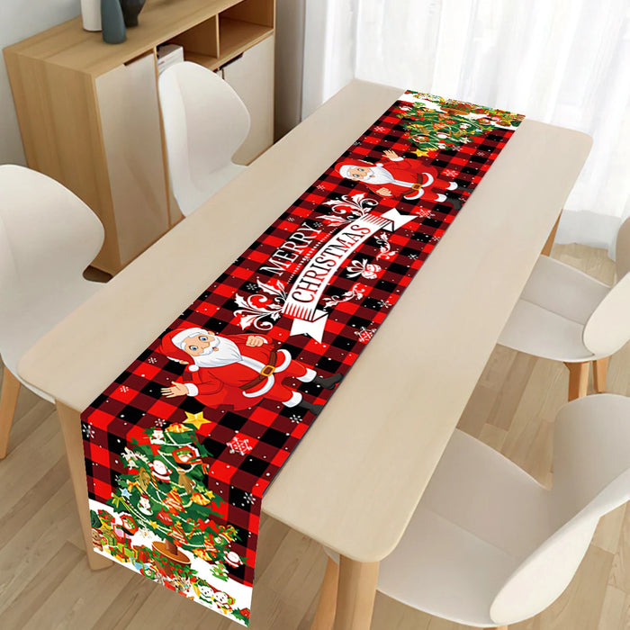 Christmas Table Runner Polyester Xmas Table Flag Cover