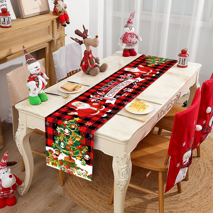 Christmas Table Runner Polyester Xmas Table Flag Cover