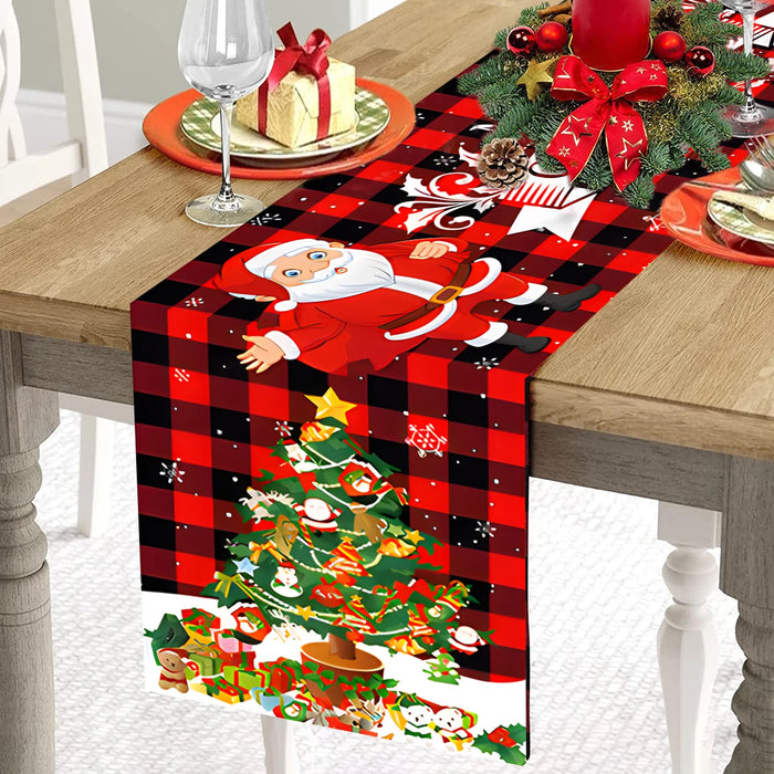 Christmas Table Runner Polyester Xmas Table Flag Cover