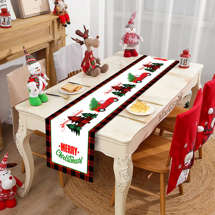 Christmas Table Runner Polyester Xmas Table Flag Cover