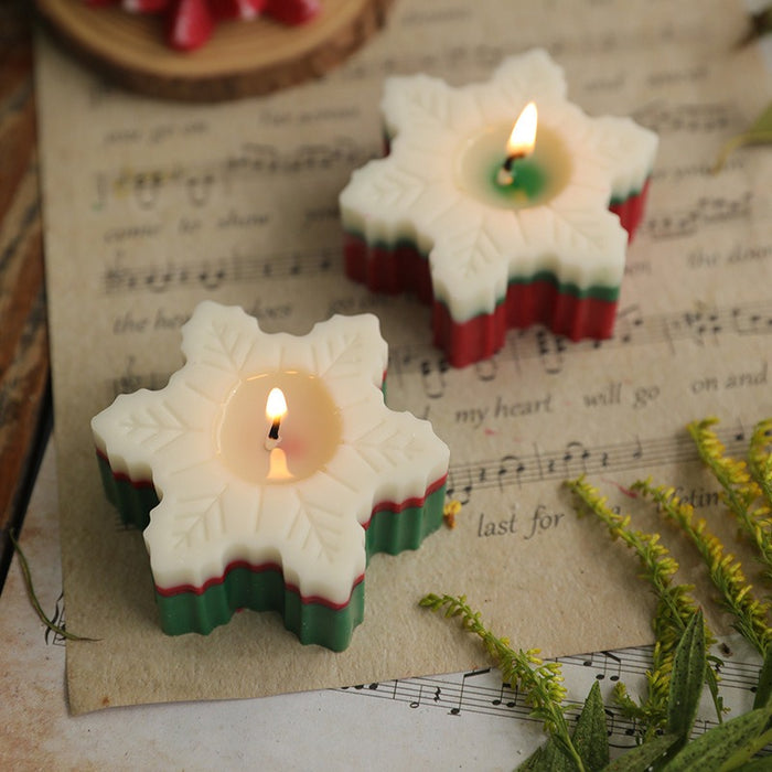 Snowflake candles mixed with Christmas aromatherapy Christmas snowflake candles