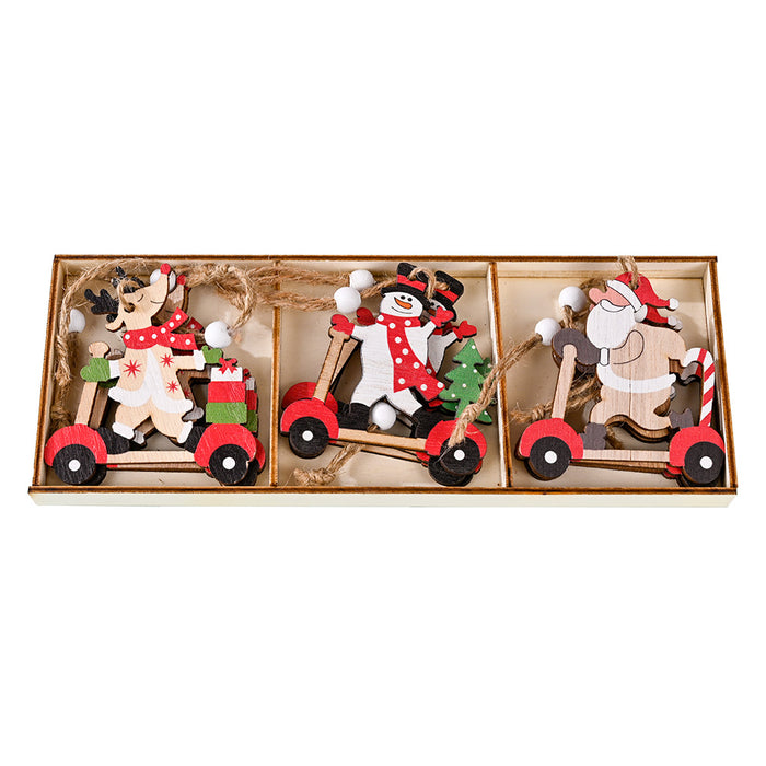 New Christmas Decorations Cartoon Santa Claus Combination Pendant