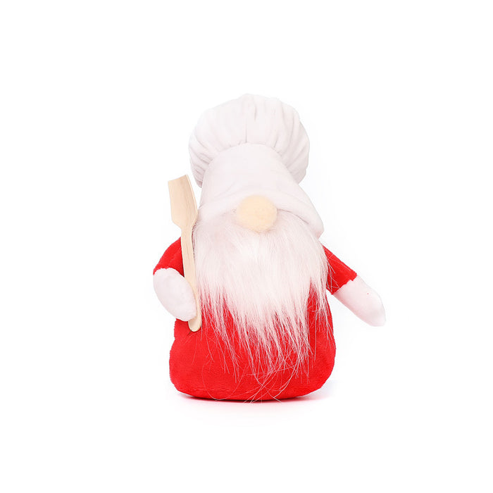 Christmas decorations new little chef Rudolph faceless doll cute plush dwarf doll ornaments