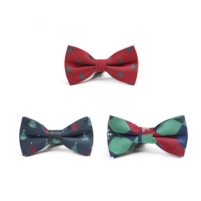 Children's Bow Tie Student Christmas Bow Tie Polyester Jacquard Christmas Gift Elastic Children's Bow Tie