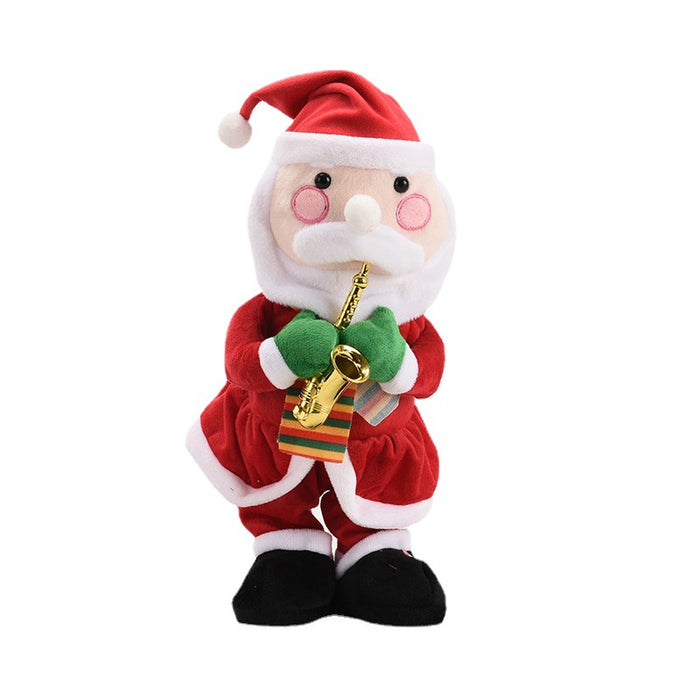 New Christmas Electric Toy Blowing Sax Christmas Old Elk Snowman Will Sing and Twist Toys