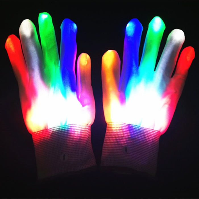 Christmas Gift Halloween Colorful Glove Rainbow Glove LED Glove Fluorescent Dance Glove