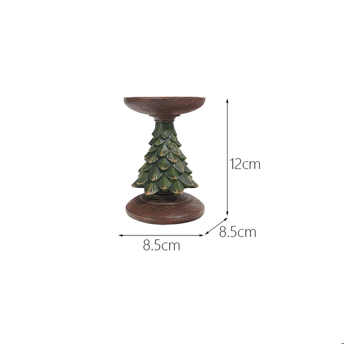 Christmas Atmosphere Decoration Decorations Christmas Tree Candle Stand Home Tabletop Room Decoration Resin Crafts