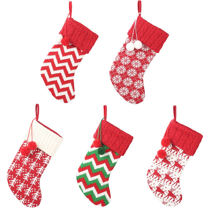 Large Christmas Stockings Gifts Cloth Santa Elk Socks Xmas Lovely Gift Bag For Children Fireplace Tree Christmas Decoration