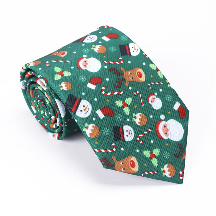 Christmas Tie Polyester Printed Santa Claus Christmas Tree