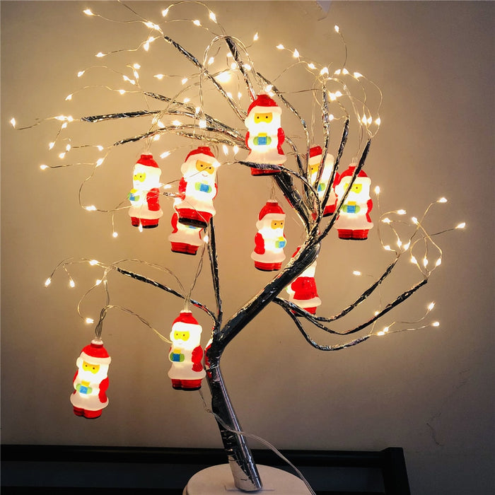 USB or Battery powered Santa Claus Christmas 10 leds string light