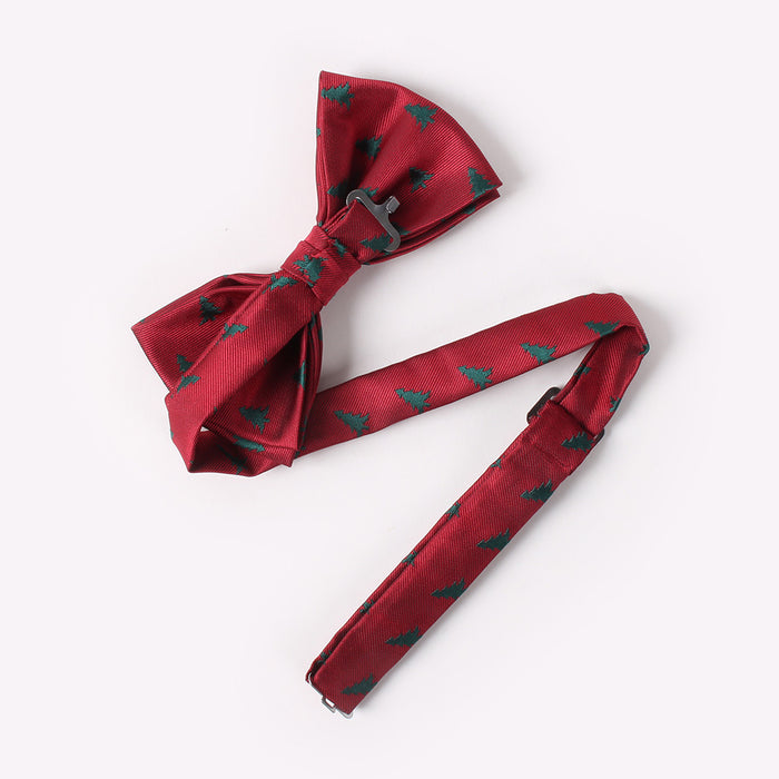 Christmas Bow Tie Men's Holiday Christmas Tree Snowflake Pattern Bow Tie