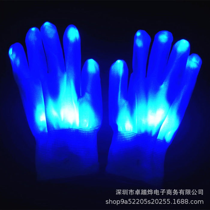 Christmas Gift Halloween Colorful Glove Rainbow Glove LED Glove Fluorescent Dance Glove