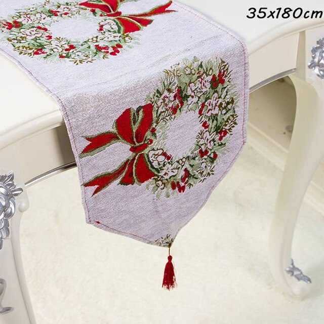 Linen Table Runner Merry Christmas Decorations for Home New Year Gift 2020 Navidad Ornaments Xmas Party Supplies