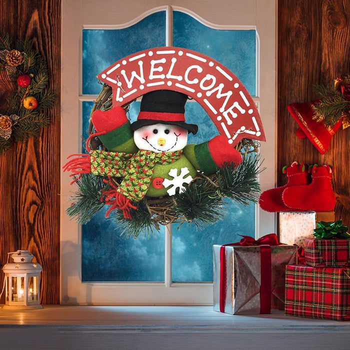 Christmas Wreath Santa Snowman Artificial Garland