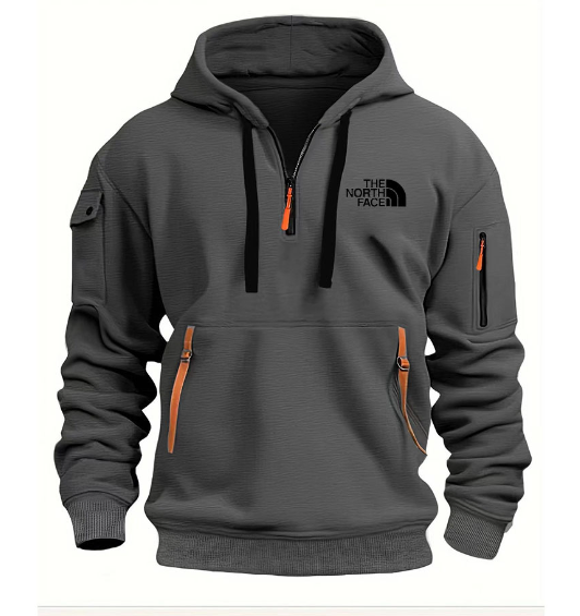 Men's winter pullover zip hoodie