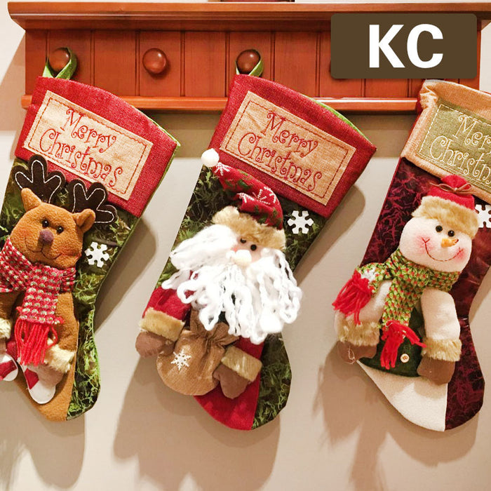 Christmas Socks Gift Bag Christmas Decorative Socks Christmas Eve Christmas Gift Children Christmas Tree Pendant Candy Bag