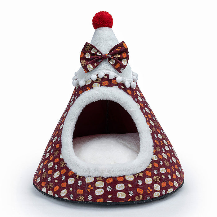 3D Sponge Cat's Nest Creative Pet's Nest Tent Christmas Hat Nest